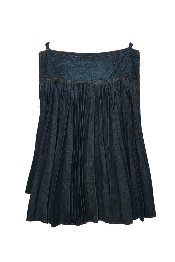 Sacai Size 3 Denim Cami With Pleated Back