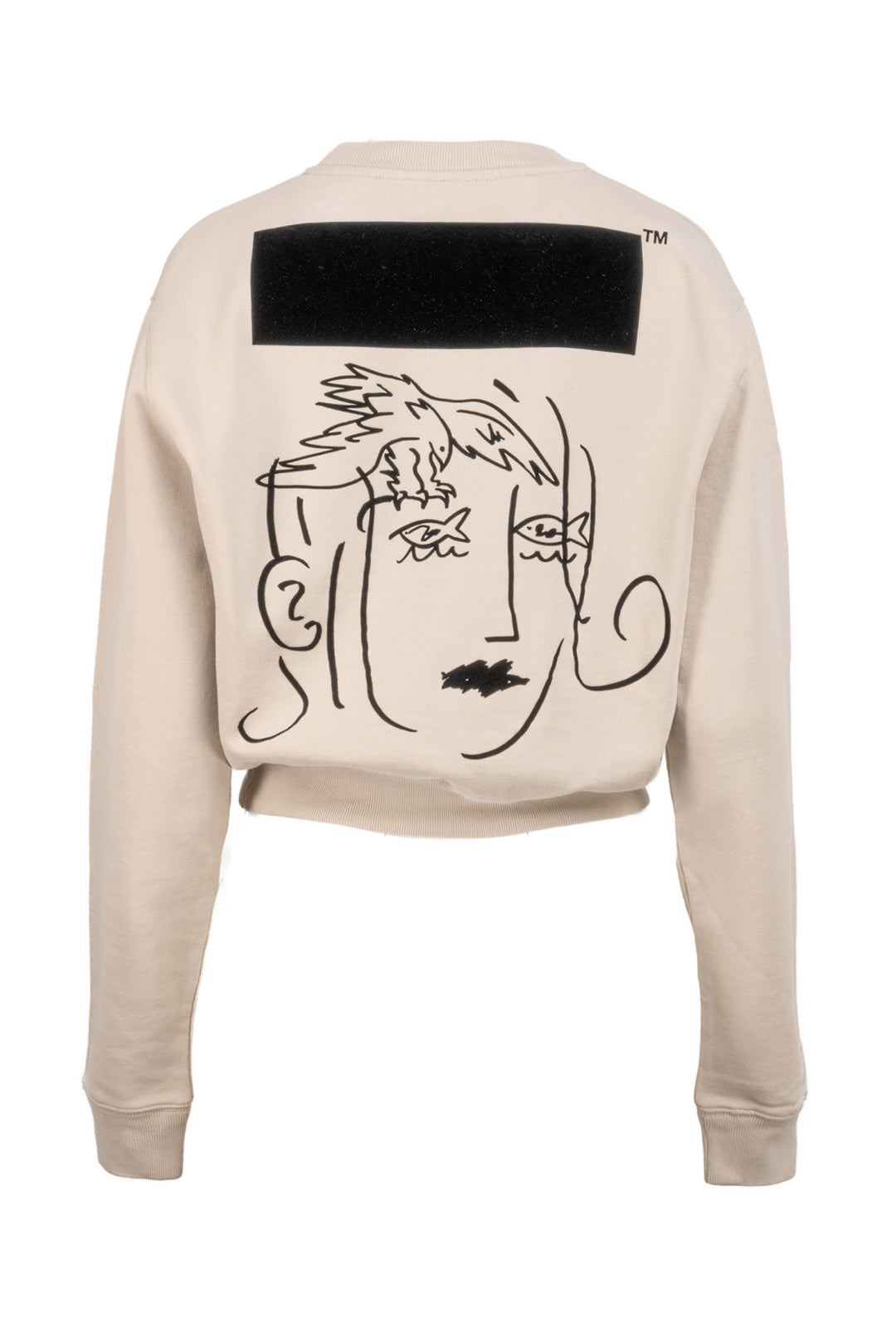 Off White Size XS Animal Portrait Crop Crewneck Sweatshirt