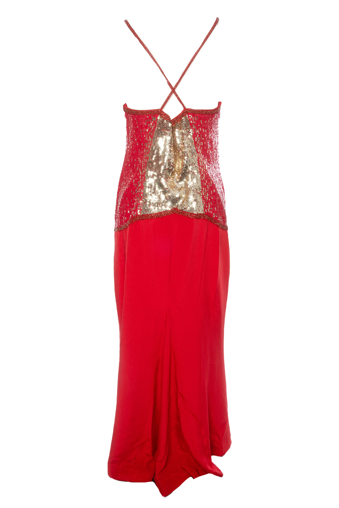 Escada Size 42 Sequined Bodice Silk Gown