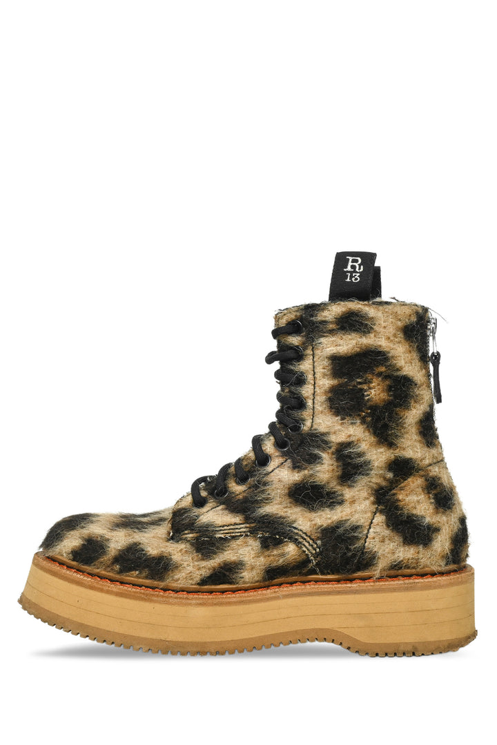 R13 Size 39 Single Stack Leopard Platform Boots