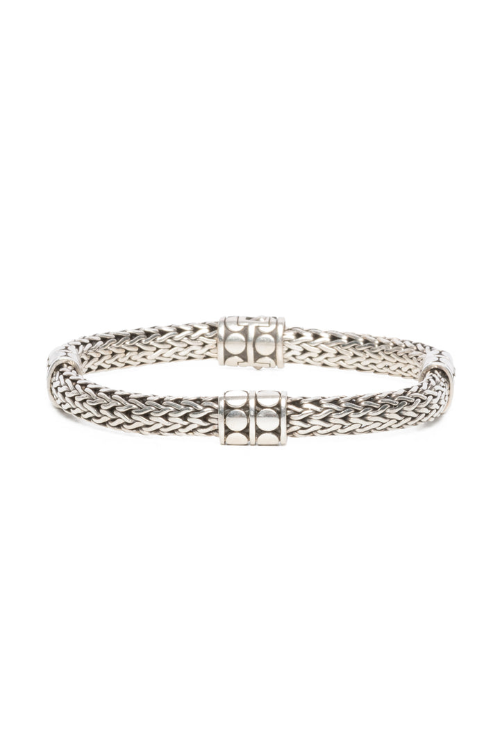 John Hardy Silver 6.5mm Classic Chain Dot Station Bracelet