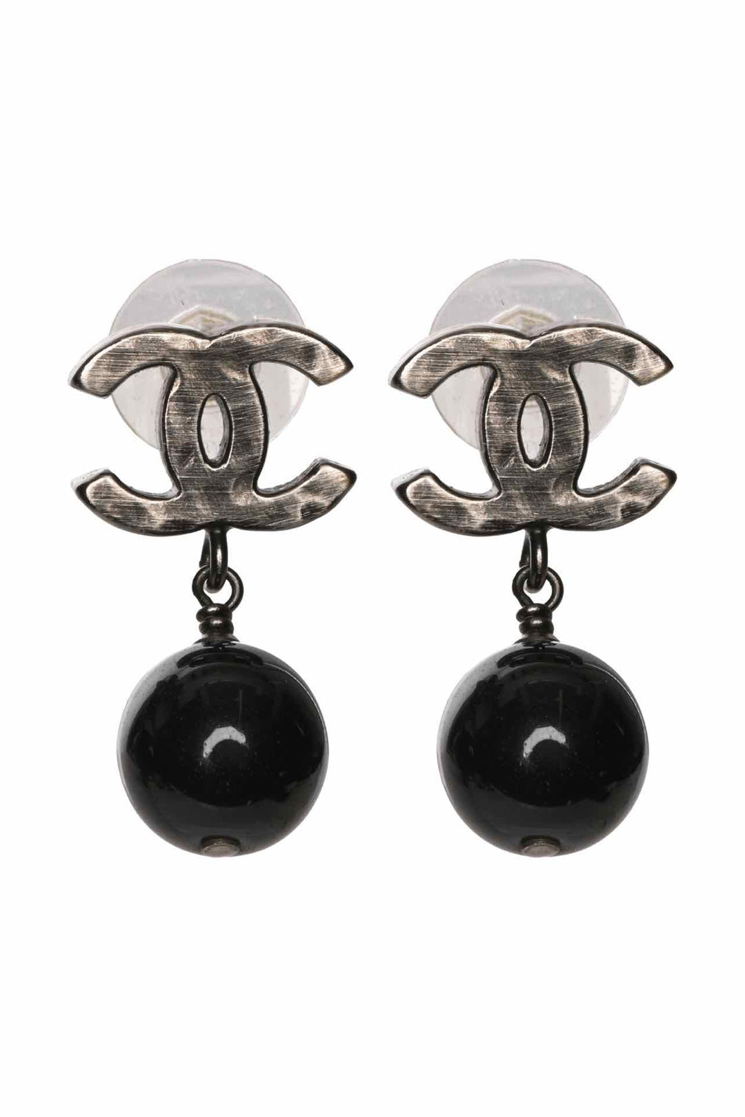 Chanel 2010 Interlocking CC Logo Bead Drop Earrings