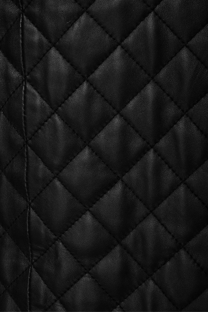 Weekend Max Mara Size 8 Leather Quilted Skirt