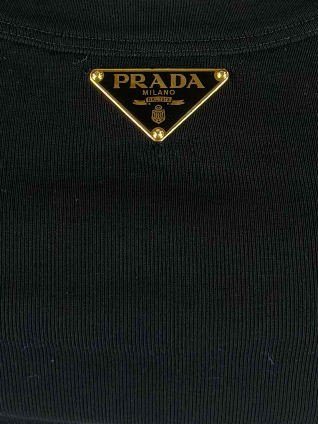 Prada Size 36 2022 Triangle Logo Jersey Cropped Tops