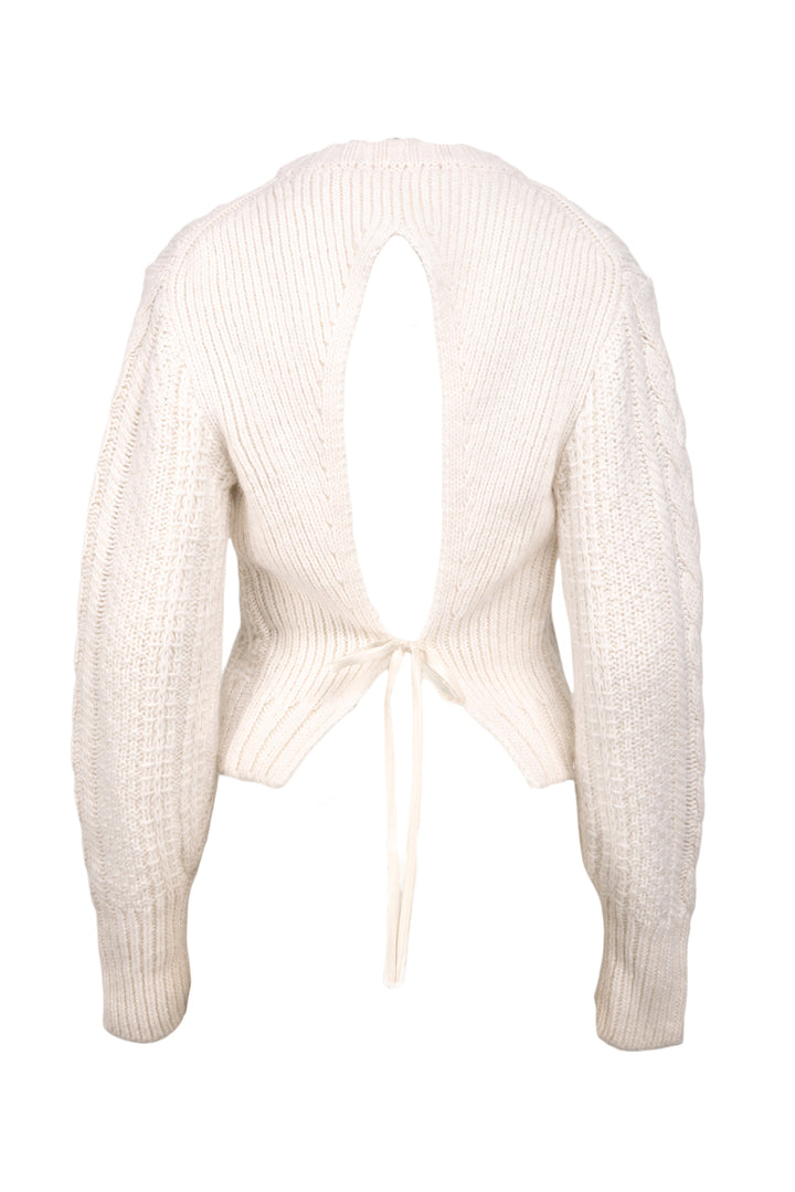 Cecilie Bahnsen Size XS/S Geneva Open-Back Cable Knit Sweater