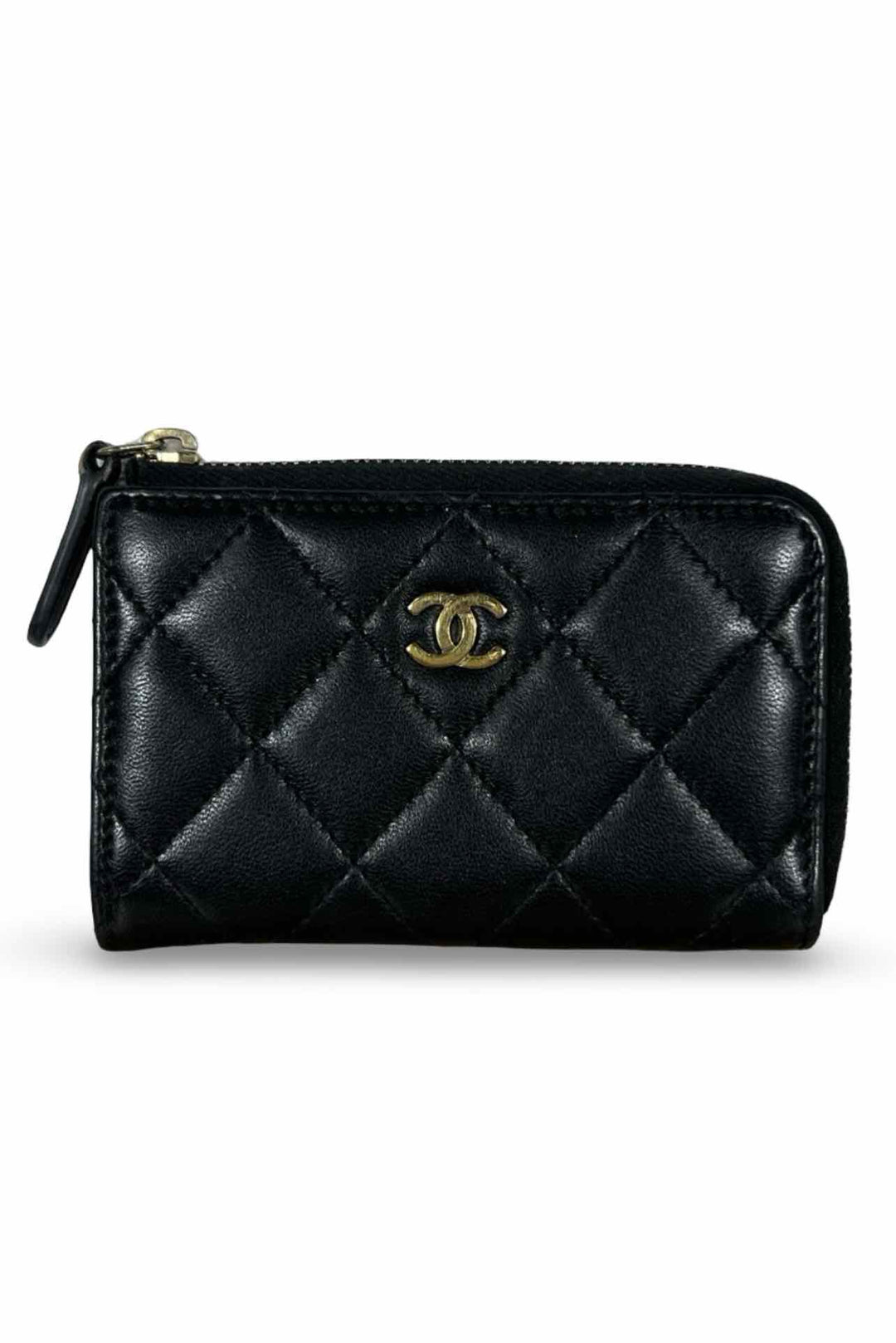 Chanel Quilted Lambskin Leather Zipped O-Key Holder