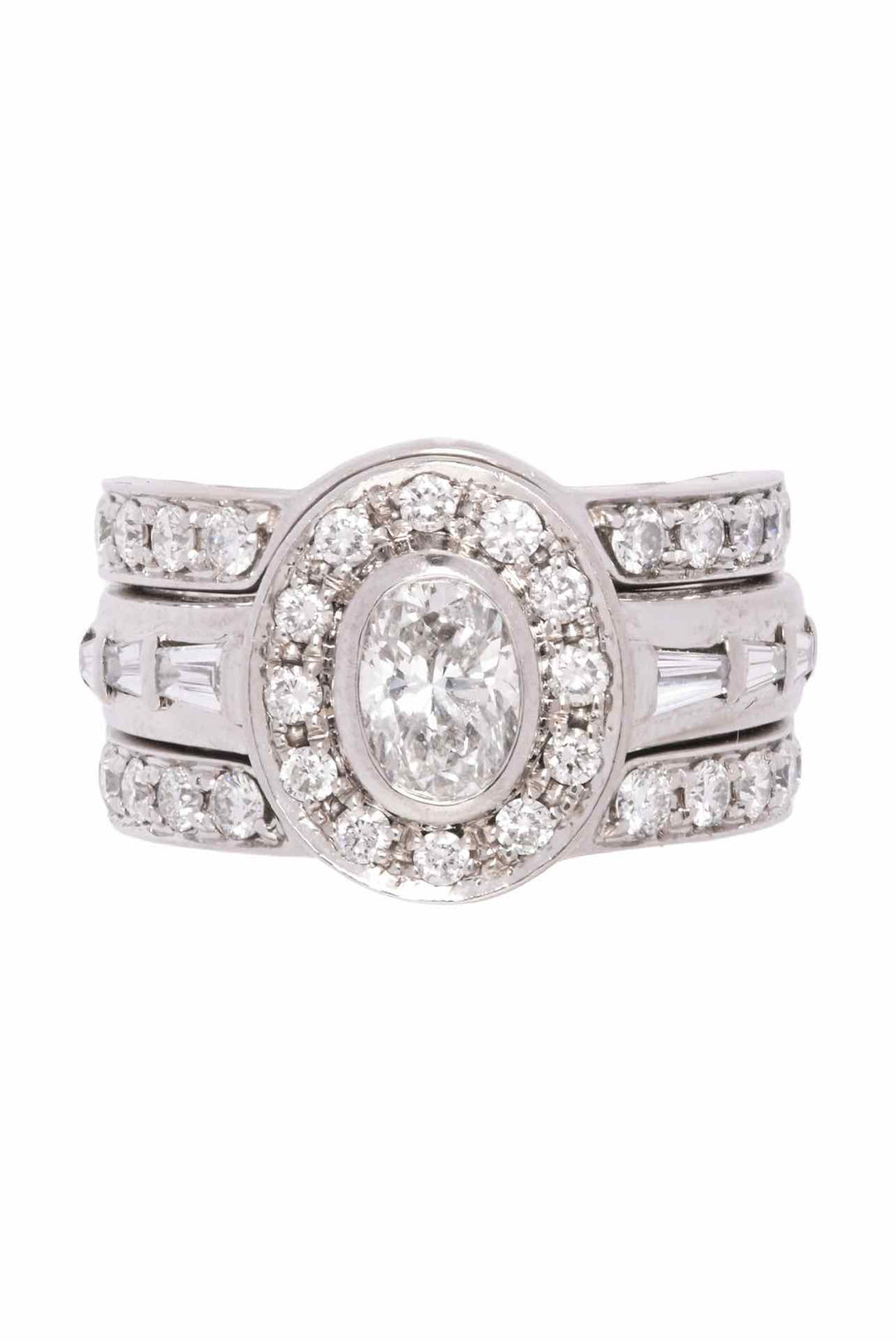 Mappins Size 6.25 10K White Gold & Diamonds Bridal Set Rings