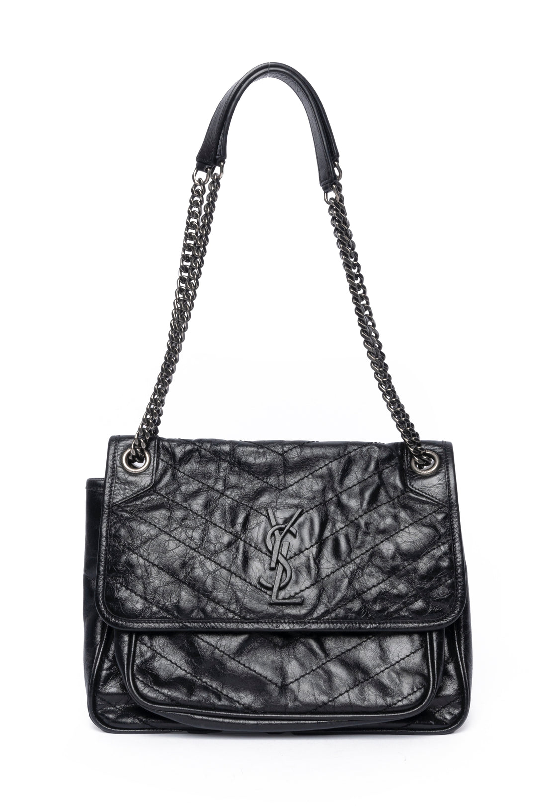 Yves Saint Laurent Crinkled Calf Leather Medium Niki Bag