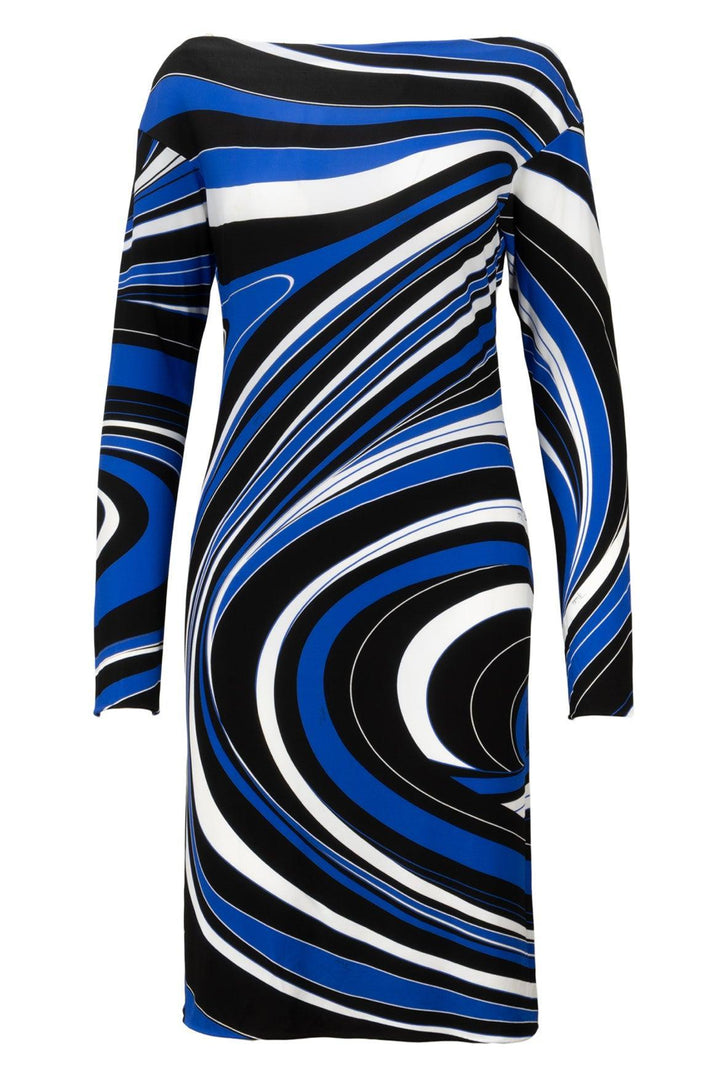 Emilio Pucci Size 6 Printed Viscose Long Sleeve Dress