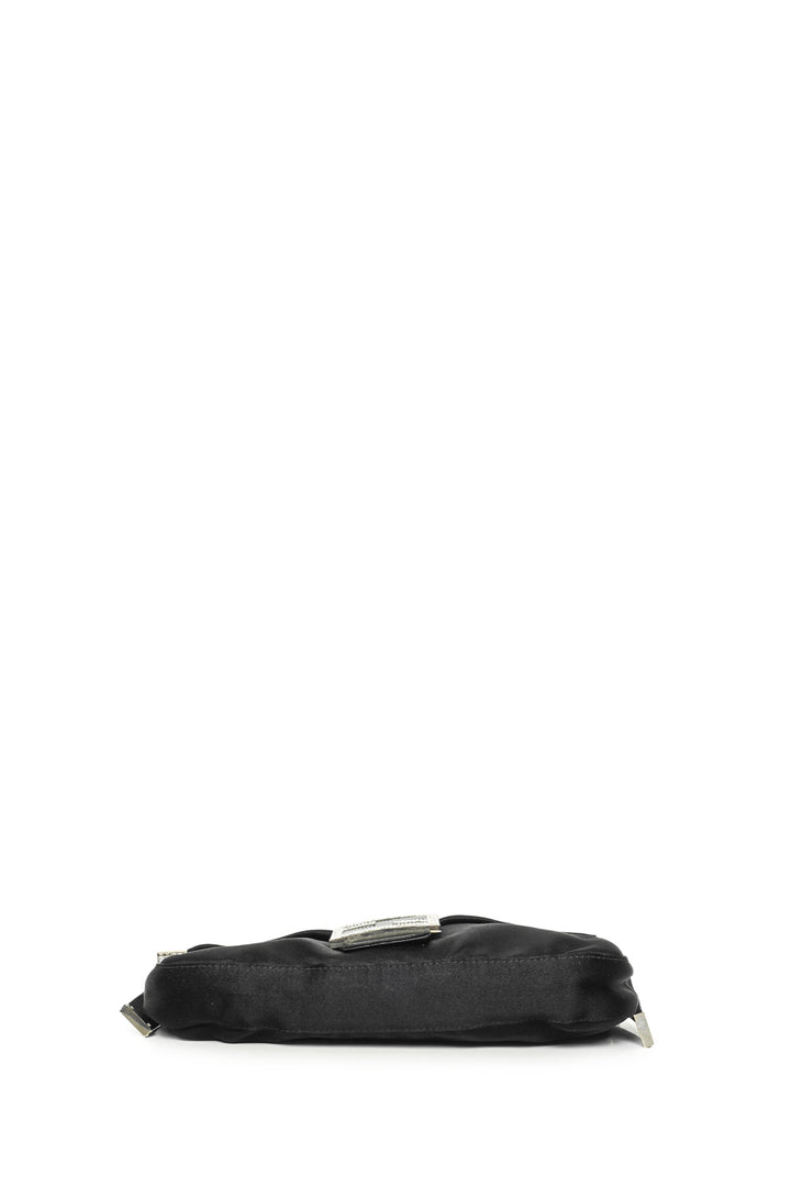 Fendi Crystal Embellished Satin Baguette Shoulder Bag