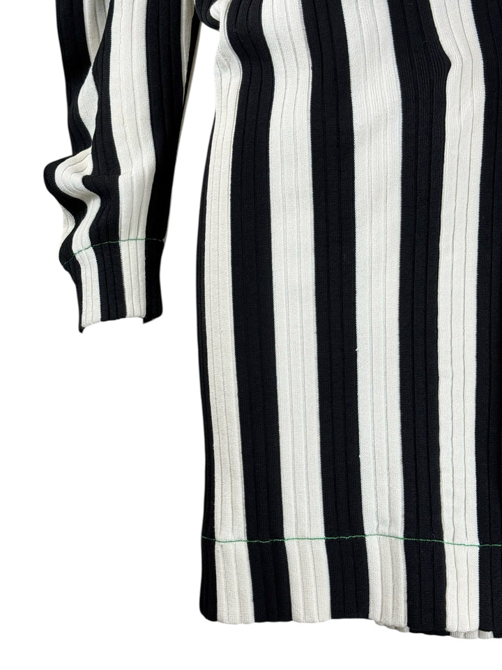 Bottega Veneta Size L Striped Linen-Blend Wrap Cardigan