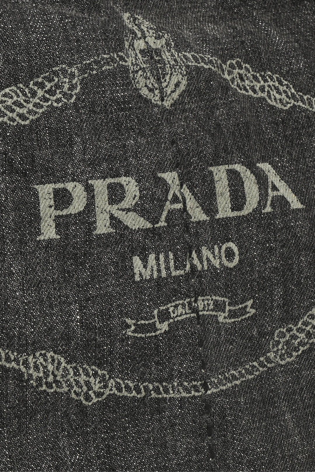 Prada Denim Logo Canapa Large Tote