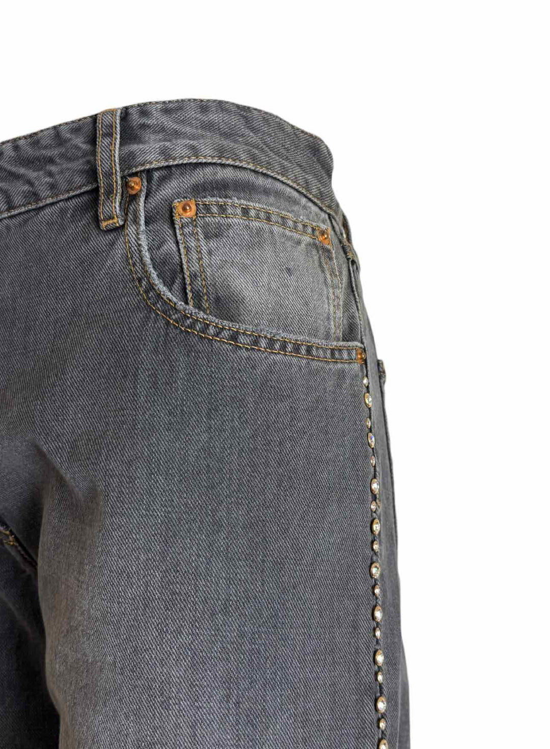 Isabel Marant Size 40 Crystal Stud Trim Distressed Jeans