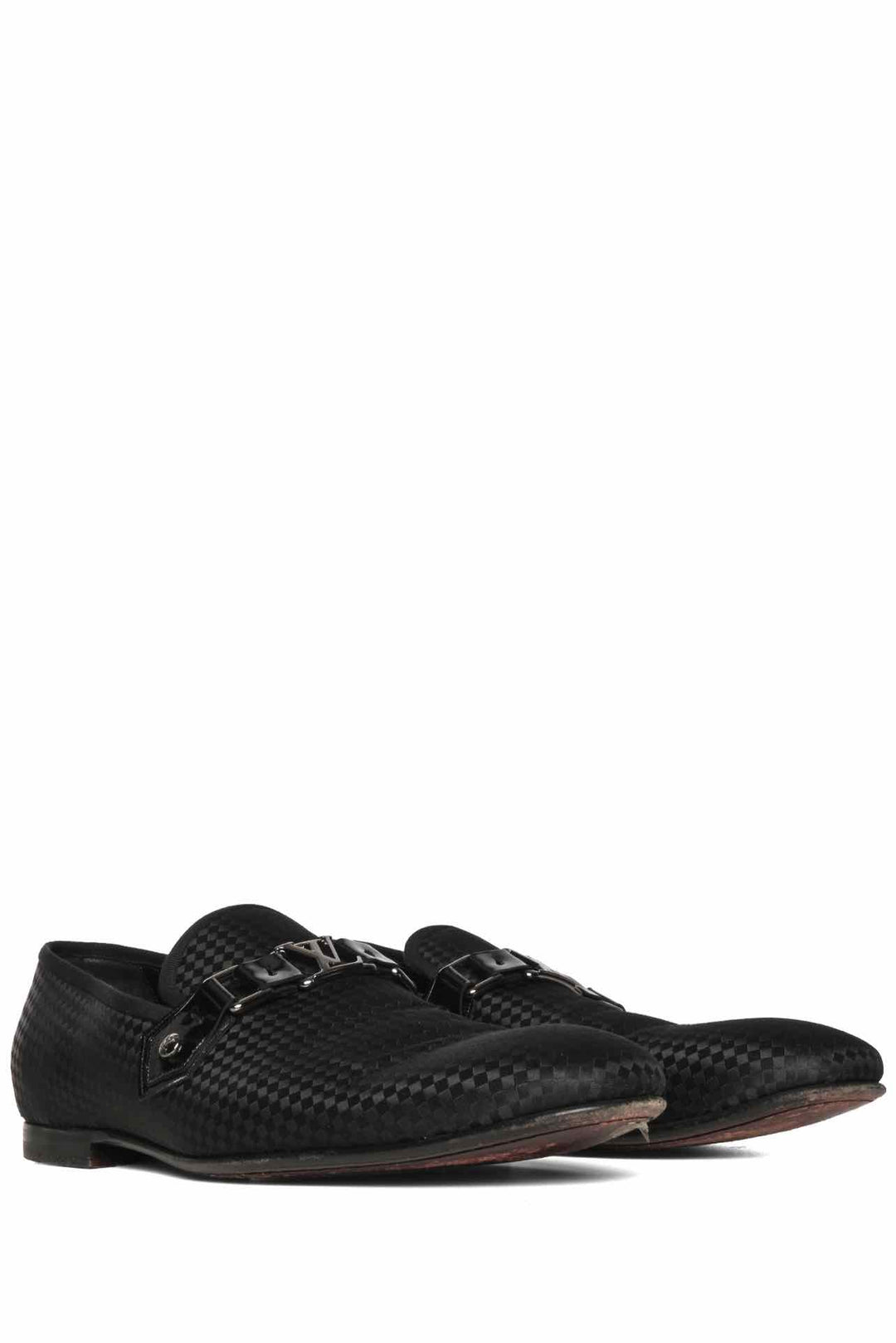 Louis Vuitton Size 9 Men's LV Plaque Satin Slip On Loafers