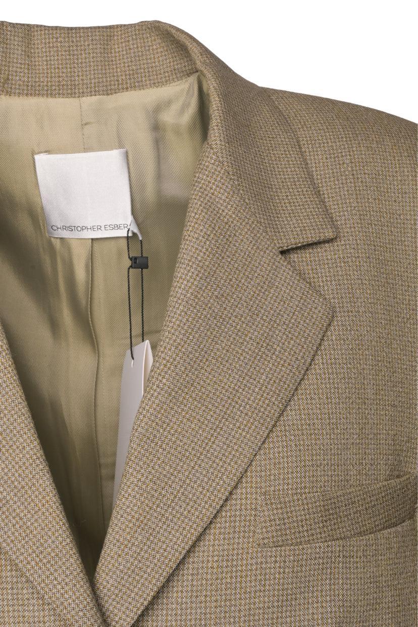 Christopher Esber Size 8 Stretch Wool Apex Sleeve Structured Coat