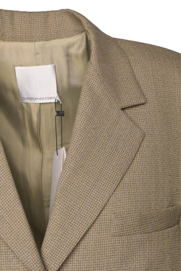 Christopher Esber Size 8 Stretch Wool Apex Sleeve Structured Coat