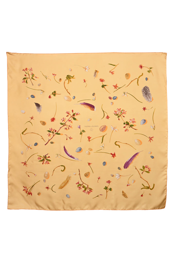 Hermes Fleurs Et Plumes Silk Scarf