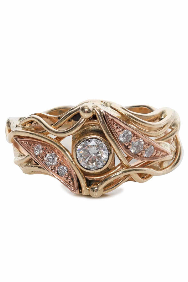 River Size 8.5 14KT Gold Diamond Ring