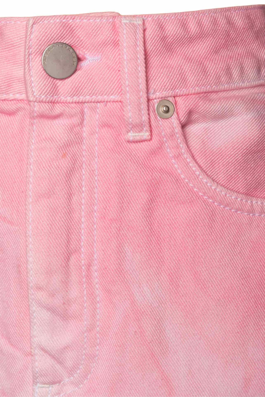 Alessandra Rich Size 26 Tie Dye Denim Miniskirt