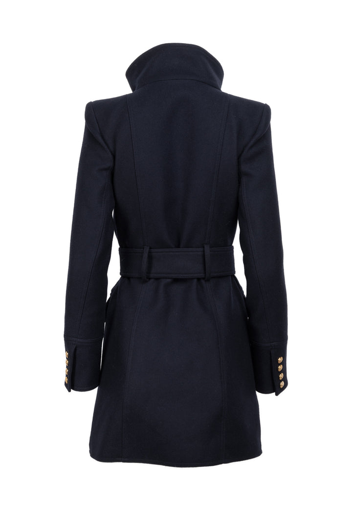 Balmain Size 36 Double Breasted Wool and Cashmere Coat
