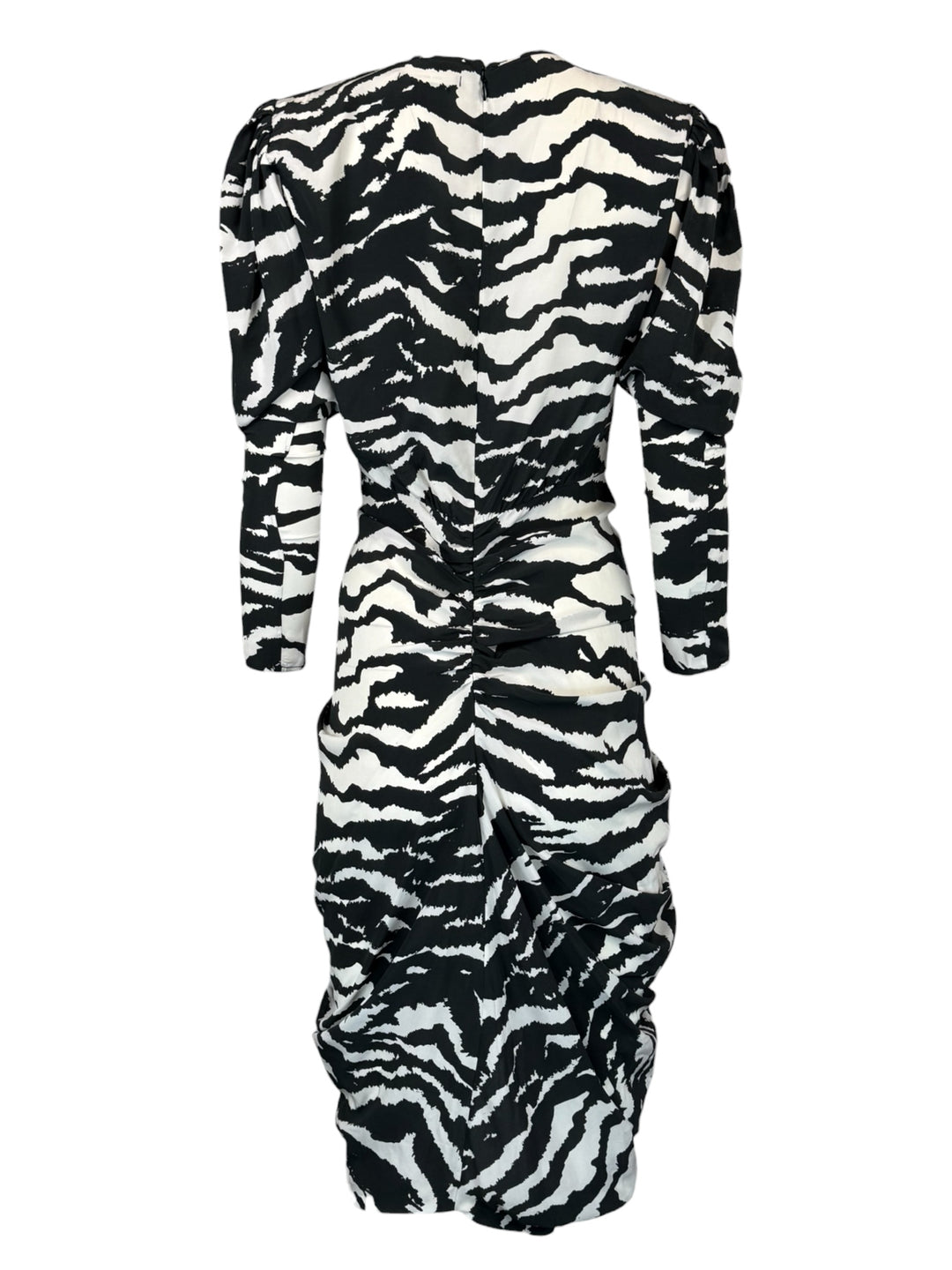Isabel Marant Size 38 Frea Draped Zebra Print Silk Dress