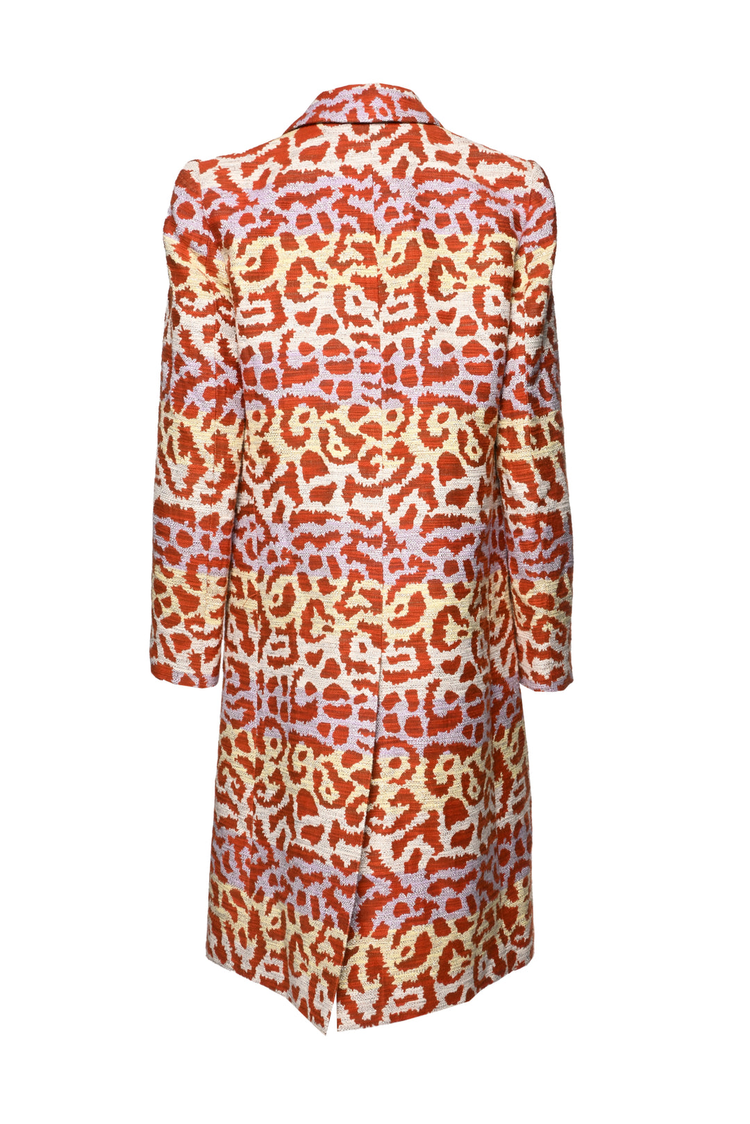Smythe Size 10 Leopard Print Peaked Lapel Overcoat