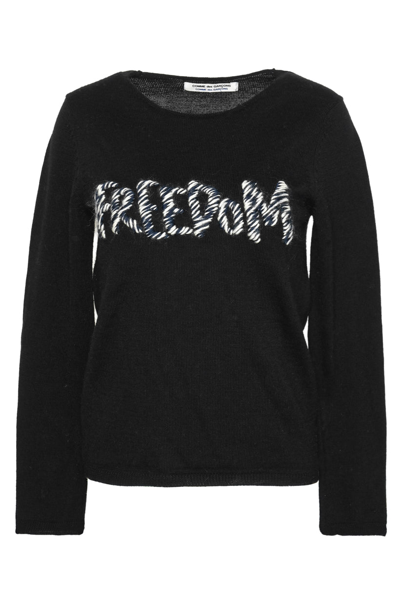 Comme Des Garcons Size XS/S Freedom Embroidered Sweater