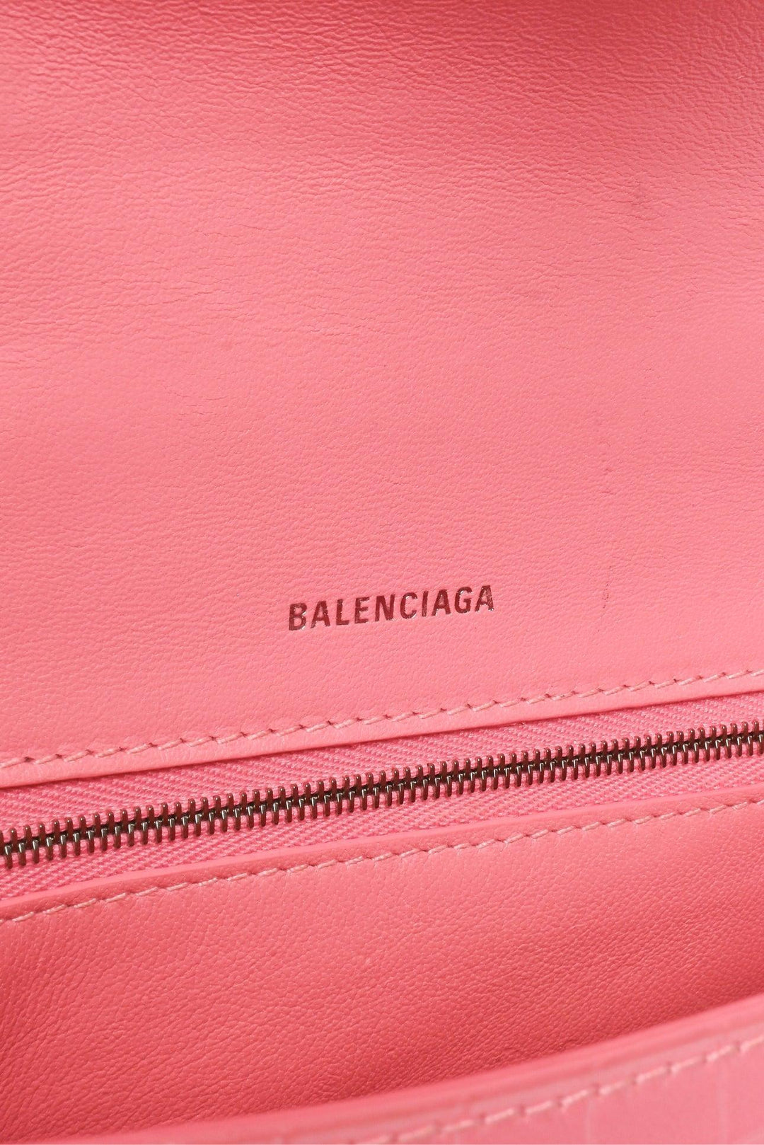 Balenciaga Small Hourglass Crocodile Embossed Leather Top Handle Crossbody