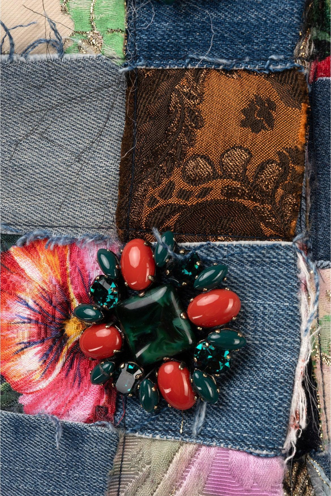 Dolce & Gabbana Size 2 Patchwork Denim Miniskirt