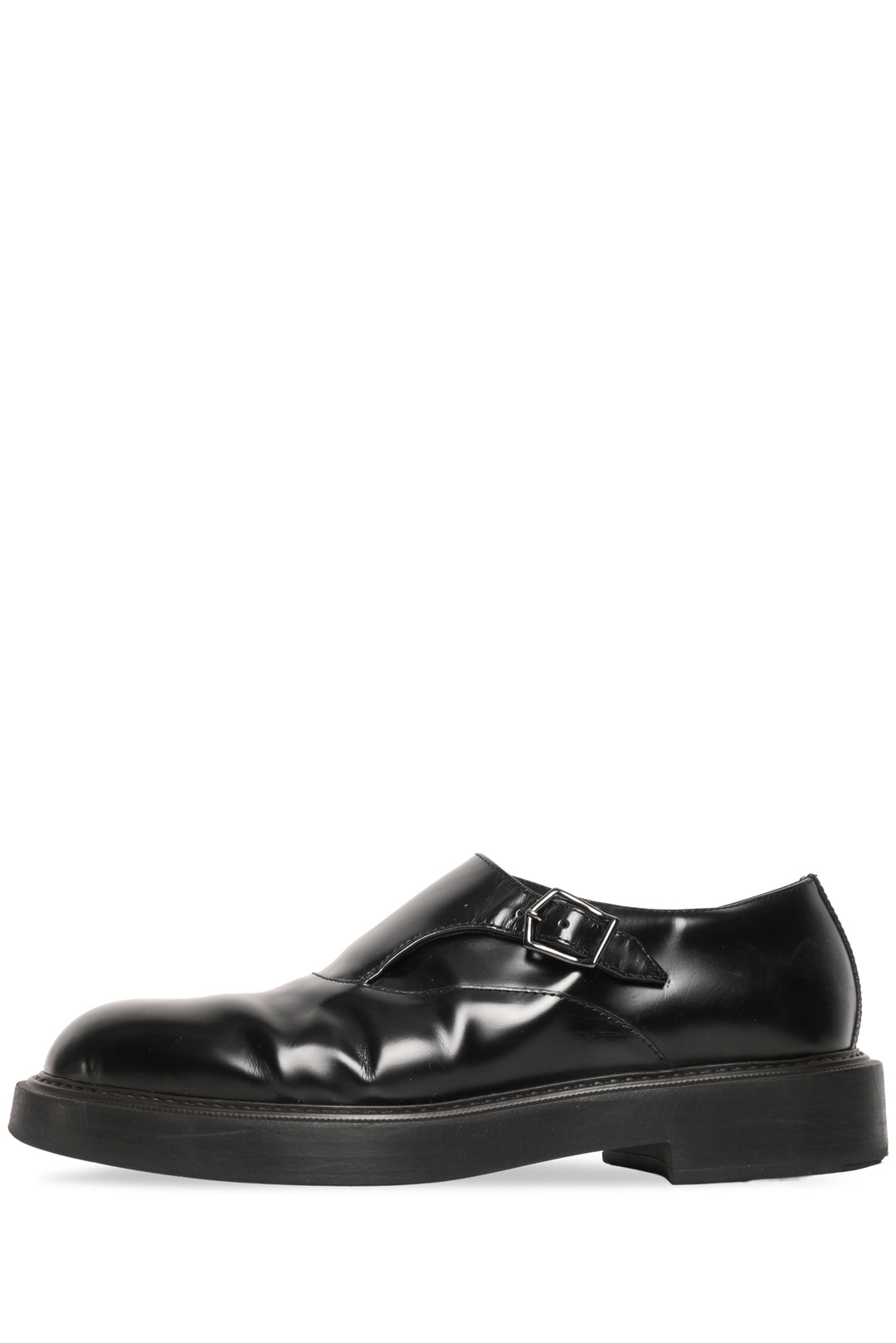 Emporio Armani Mens Shoe Size 8.5 Brushed Leather Monkstraps Loafers
