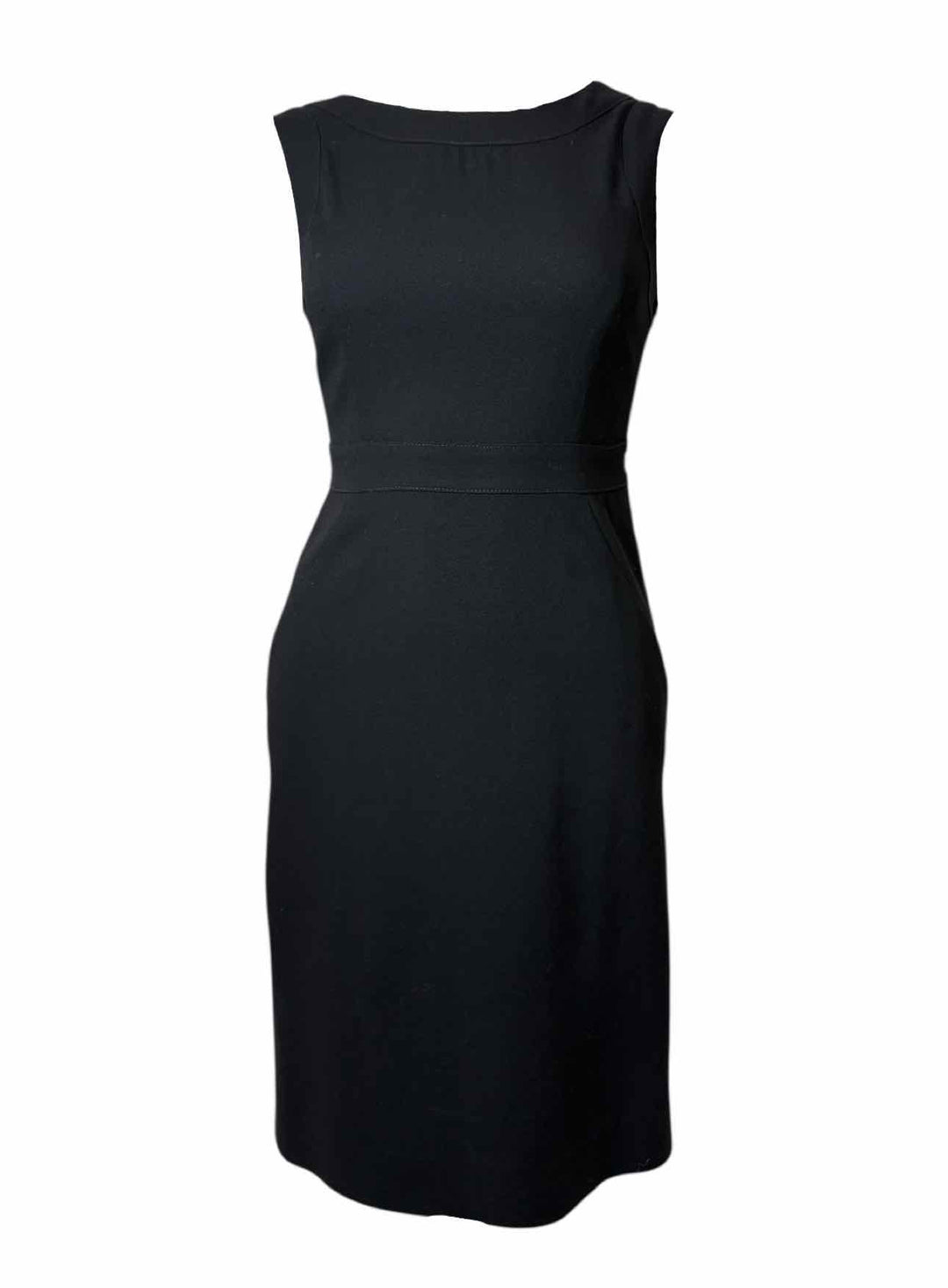 Valentino Size 40 Black Wool Sleeveless Dress