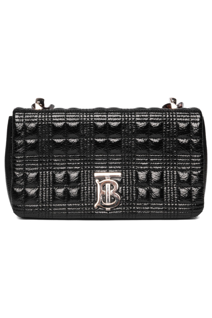 Burberry Small Lola Patent Quilted Resin Chain Bag