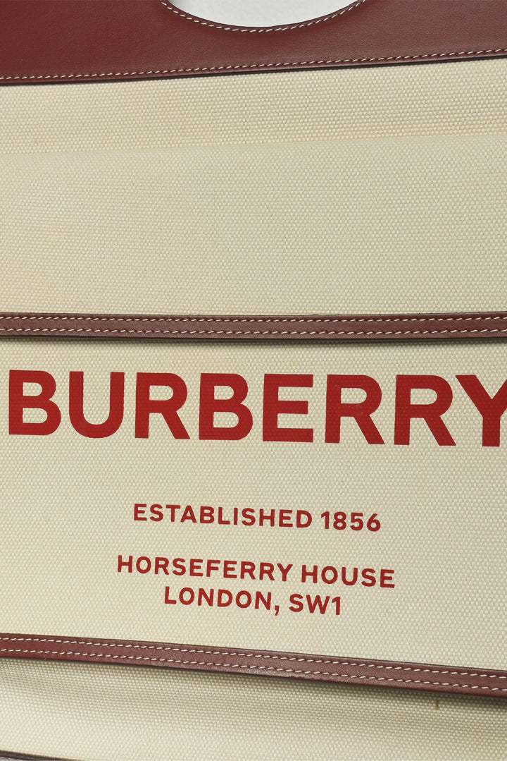 Burberry Canvas & Leather Medium Pocket Bag
