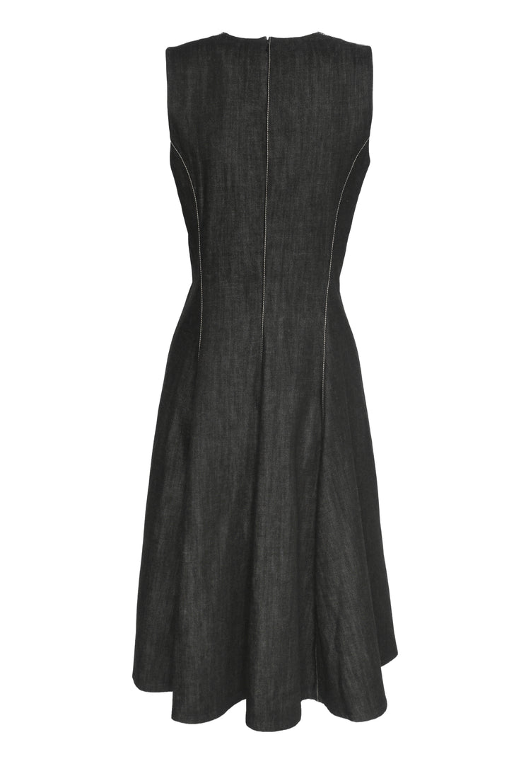 Ralph Lauren Size 8 Denim Sleeveless Midi Dress