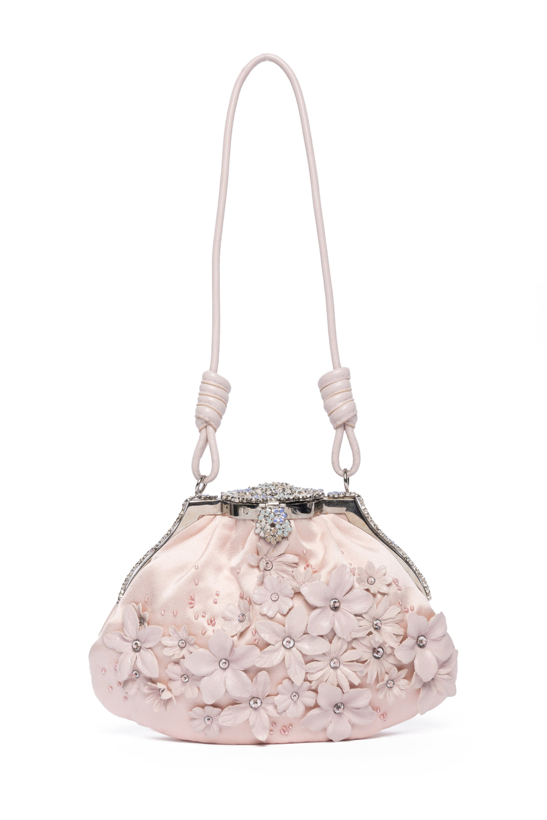 Valentino Garavani Floral Applique Satin Garden Evening Bag