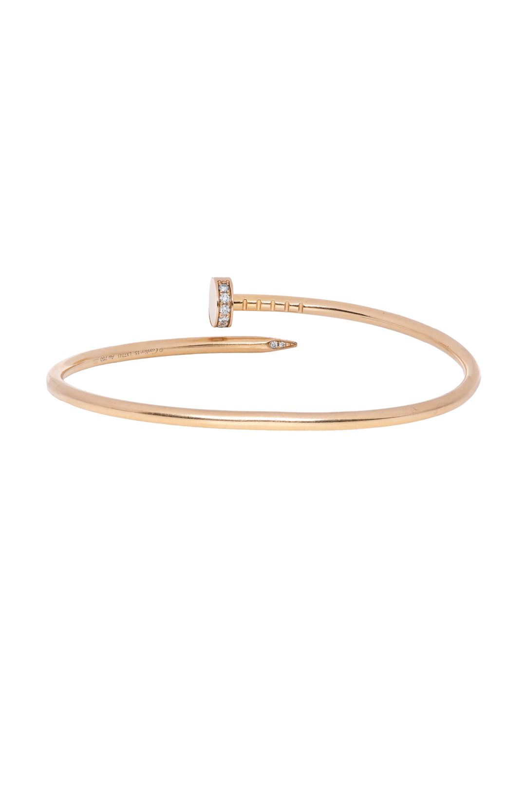 Cartier Size 15 18K Yellow Gold Juste Un Clou Diamond Bracelet