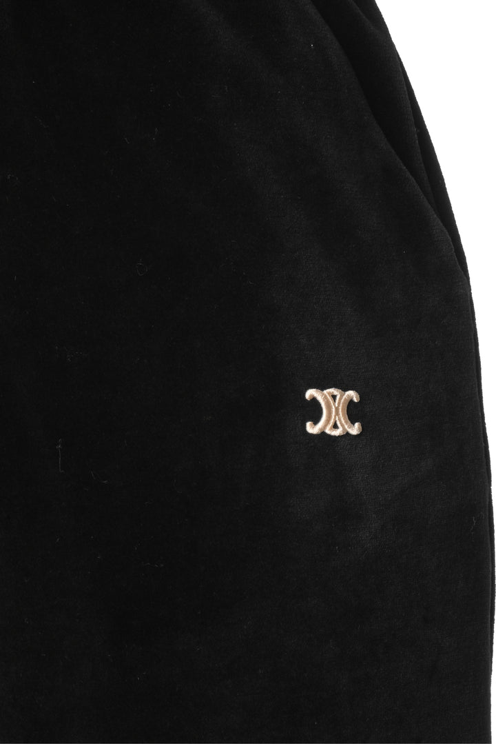 Celine Size S Triomphe Logo Velvet Sweatpants