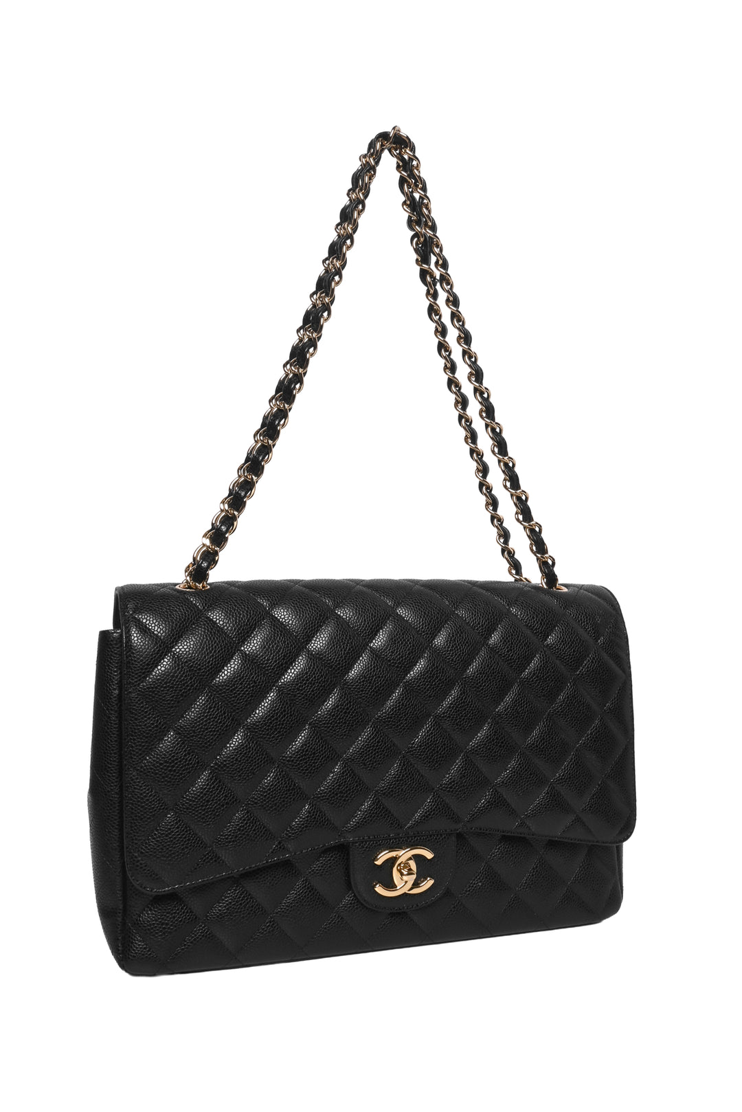 Chanel 2011 Caviar Quilted Maxi Classic Double Flap Shoulder Bag