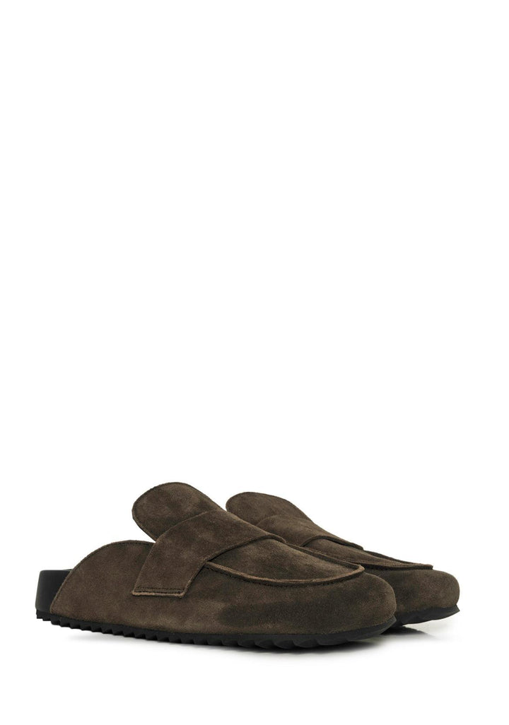 James Perse Size 6 Suede Slip On Mules