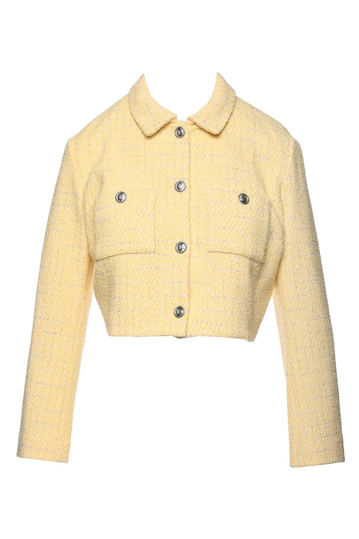 maje Size 40 Cropped Tweed Tailored Jacket