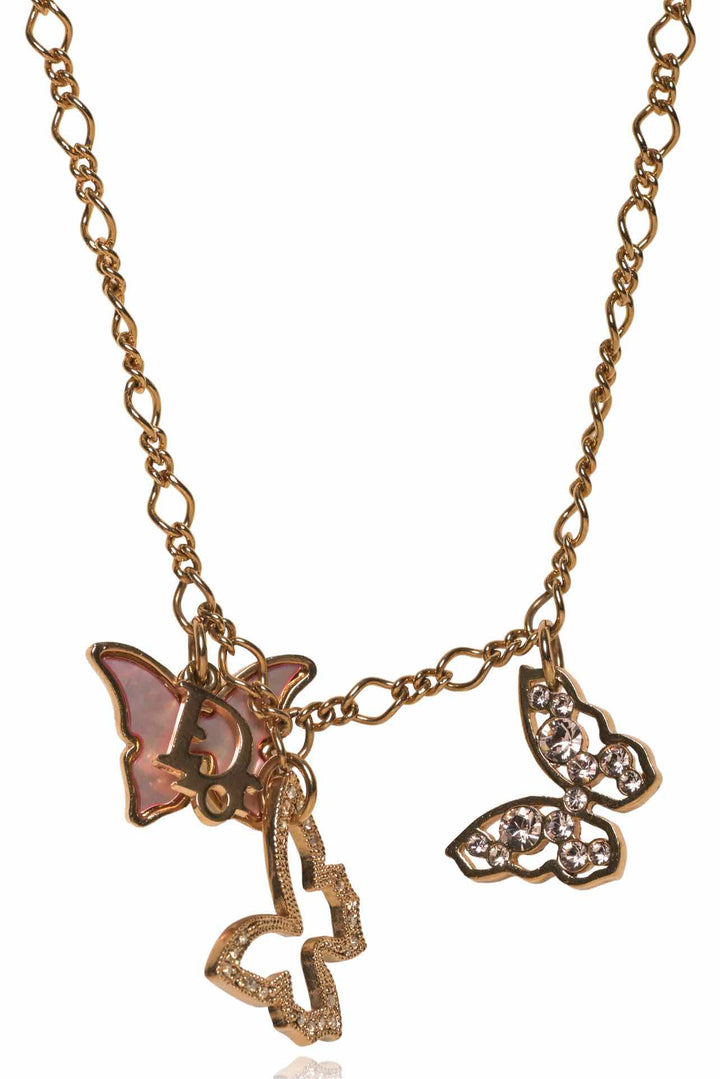 Dior Butterfly Charm Long Necklace