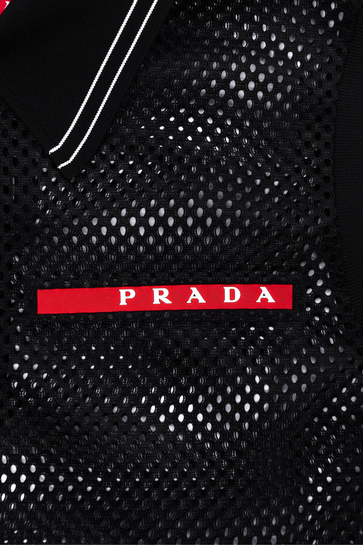 Prada Size S Sleeveless Mesh Polo Dress