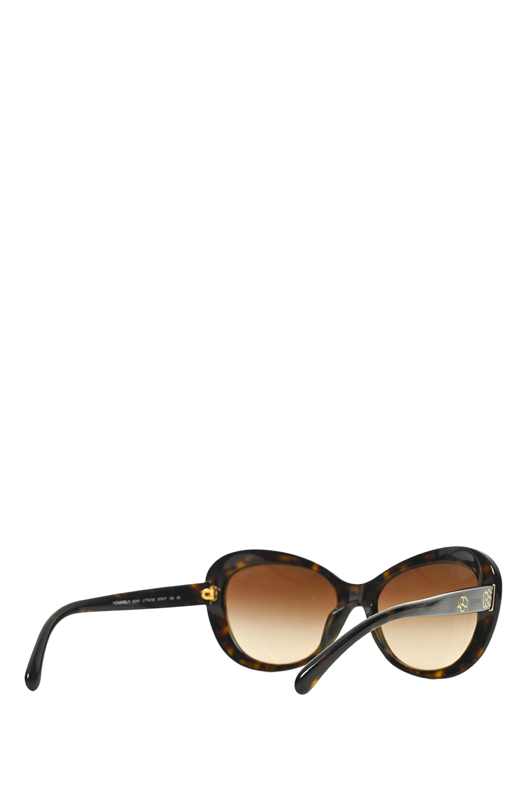 Chanel Tortoise Shell Frame Camellia Print Sunglasses