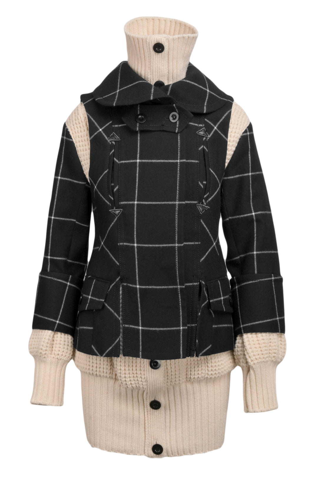 Sacai Size 2 Knit Jacket With Removable Vest