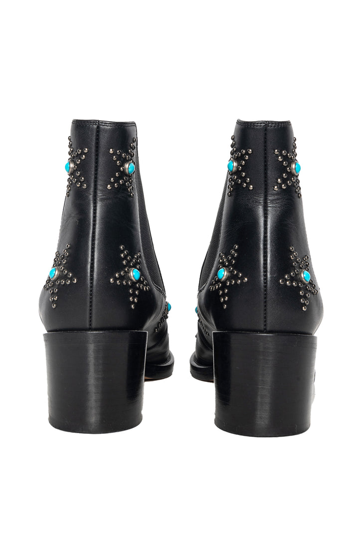 Valentino Size 38 Star Studded Ankle Boots