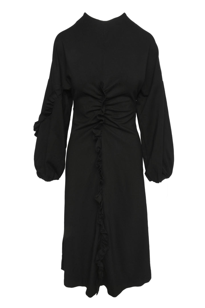 Tibi Size 2 Open Back Ruffle Knit Midi Dress