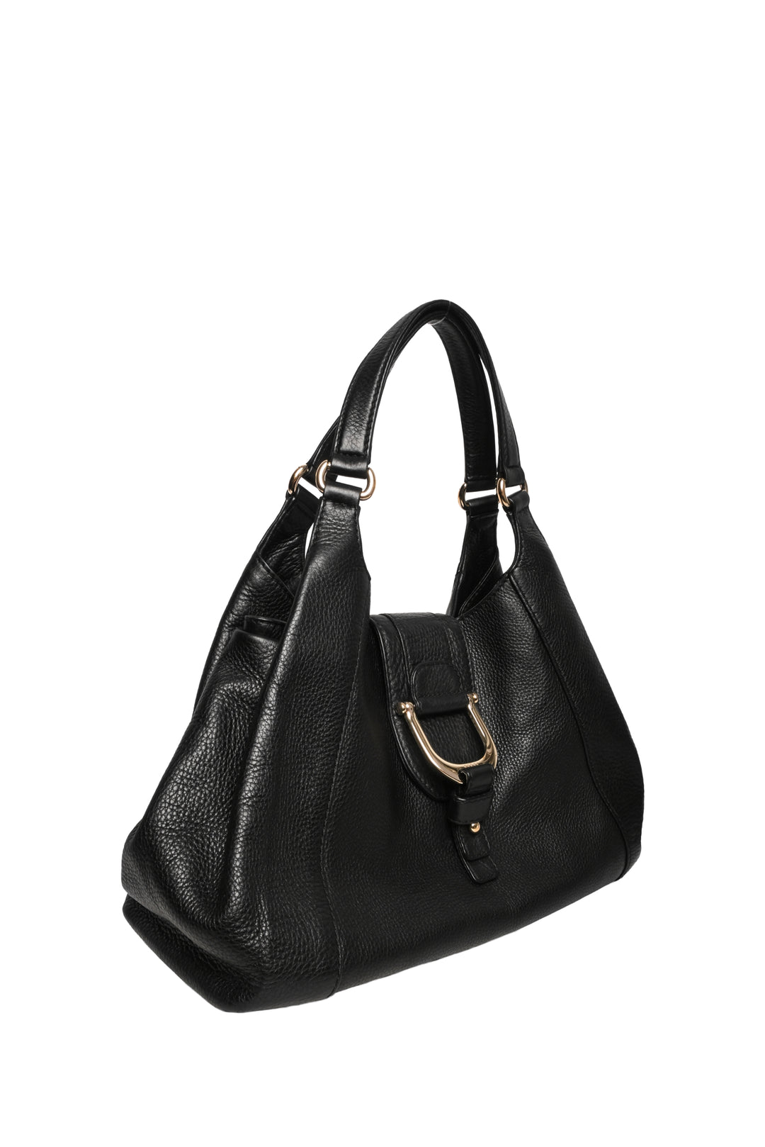 Gucci Medium Pebbled Calfskin Greenwich Stirrup Buckle Shoulder Bag