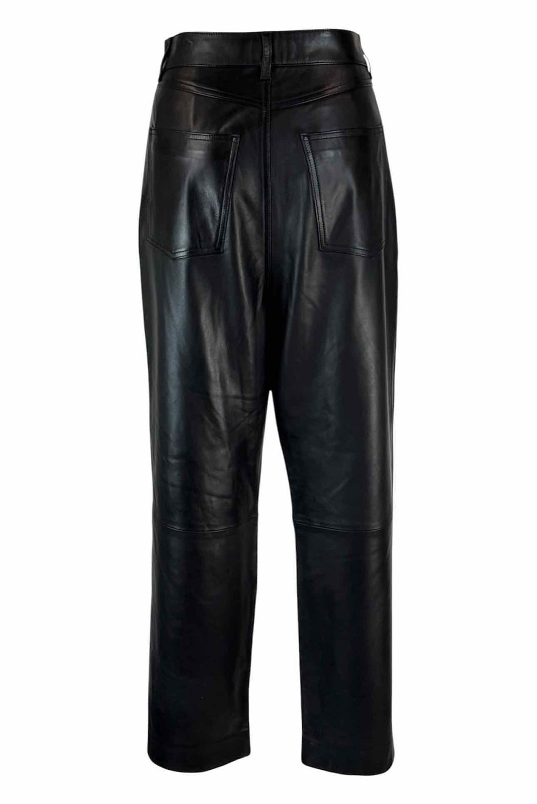 Iro Size 38 Pleated High Waisted Leather Pants