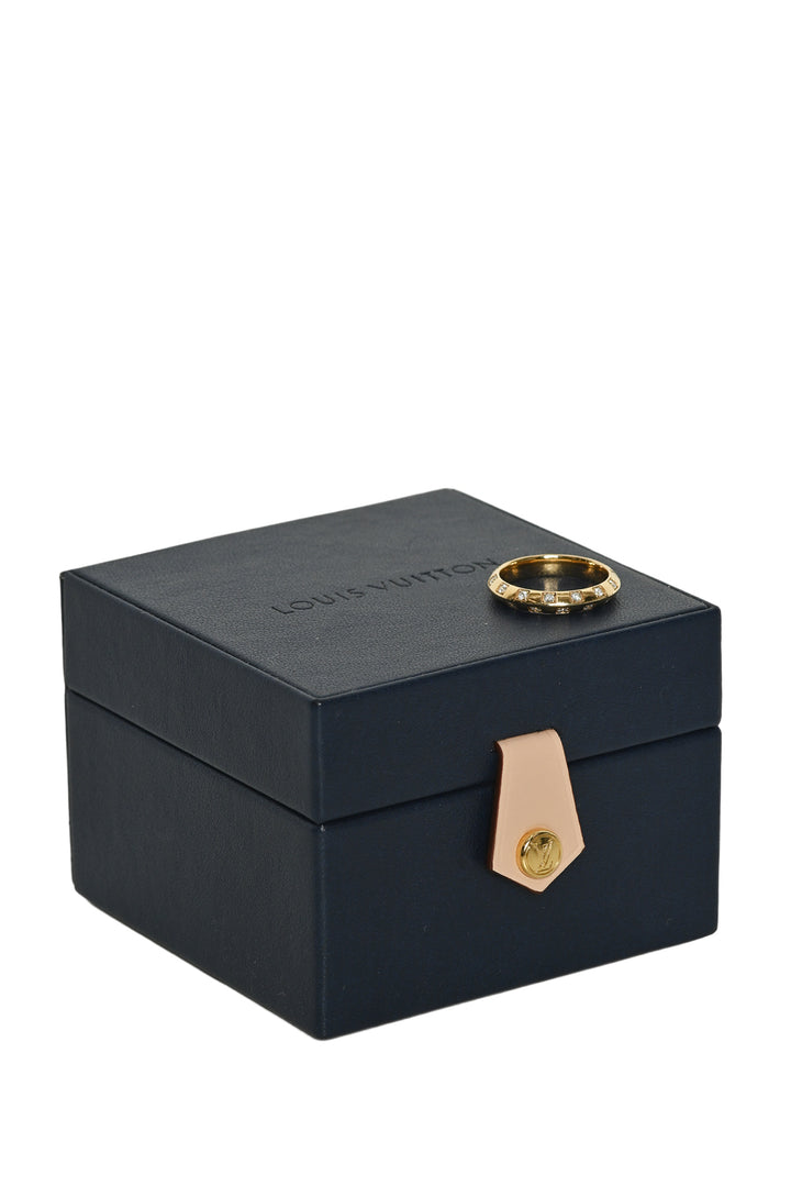 Louis Vuitton Le Damier de Louis Vuitton Small 18K Gold & Diamond Ring