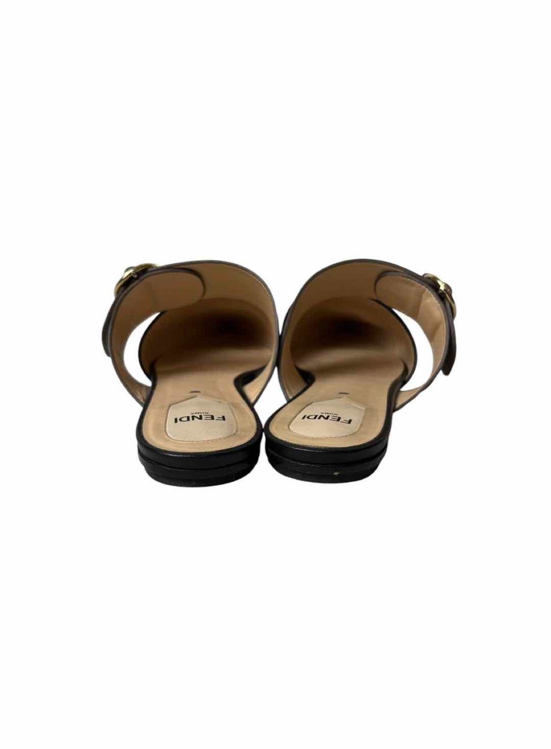 Fendi Size 37 Zucca Leather Mules & Clogs